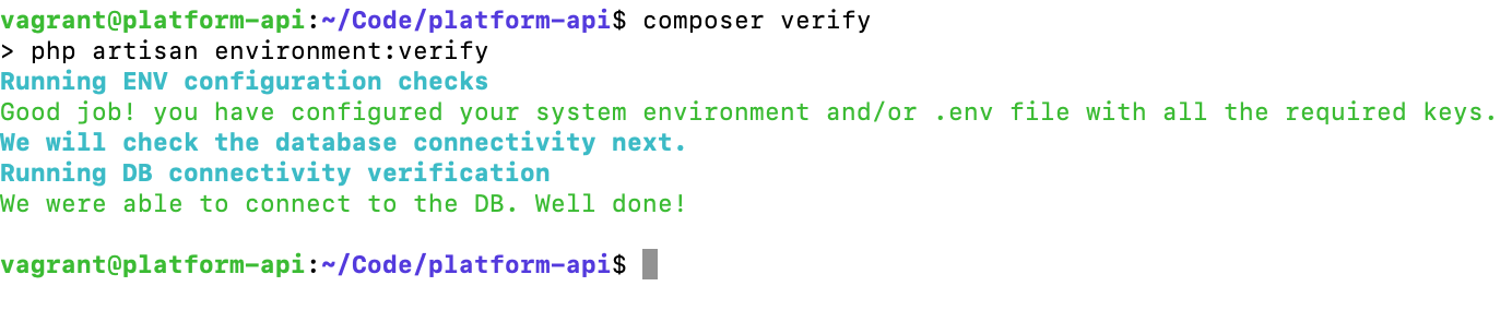 Running `composer verify`